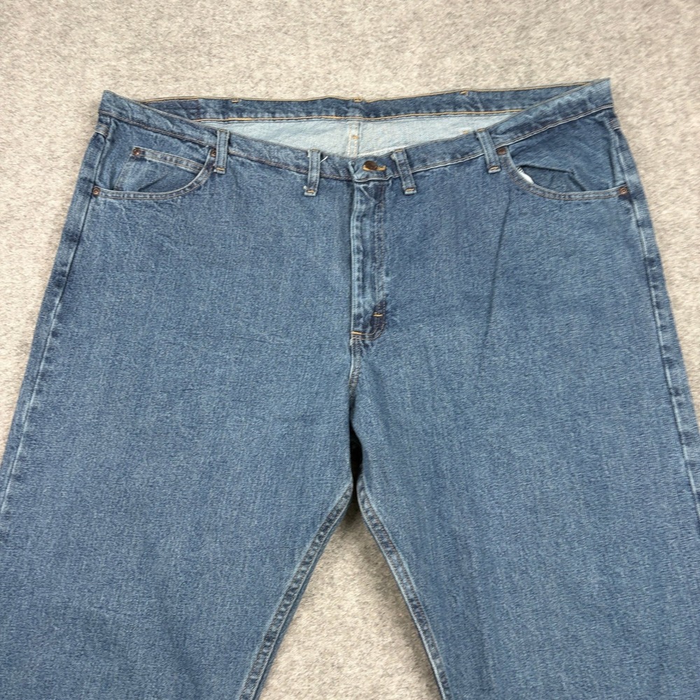 Wrangler Jeans Mens 50x32 Blue Denim Classic Western Straight Leg Light Wash